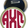 Alpha Chi Omega Monogram Green Button