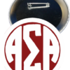 Alpha Sigma Alpha Monogram Red Button - Image 2